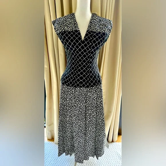 Tory Burch Black and WhiteFloral Print Dress, NWT